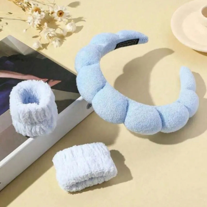 Set de diadema y muñequeras azul