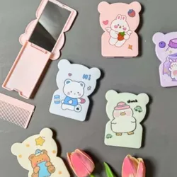 espejos de cartera con peine✨💚kawaii