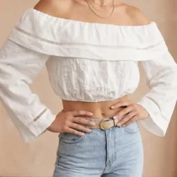 Blusa corta mangas larga
