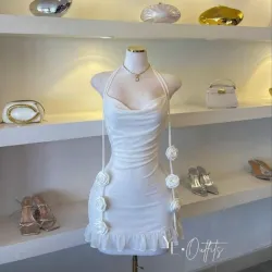 Vestido rosas corto 