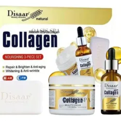 Disaar-Kit Natural de Colágeno de 3 Piezas(Jabón- Serum-Crema Hidratante)