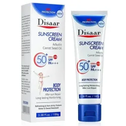 Protector solar corporal SPF 50+ de arbutina y carrot seed oil DISAAR