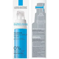 Crema facial de noche, hidratante calmante intenso, con vitamina E, para pieles sensibles, La Roche Posay 