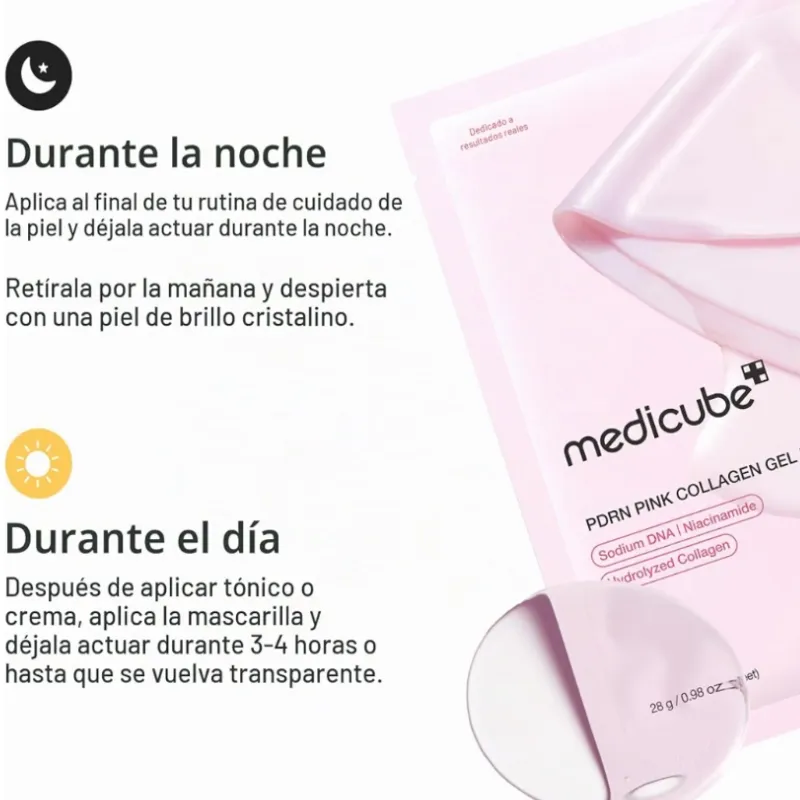 medicube - Máscara de gel de gelatina con ADN de salmón PDRN colágeno rosa