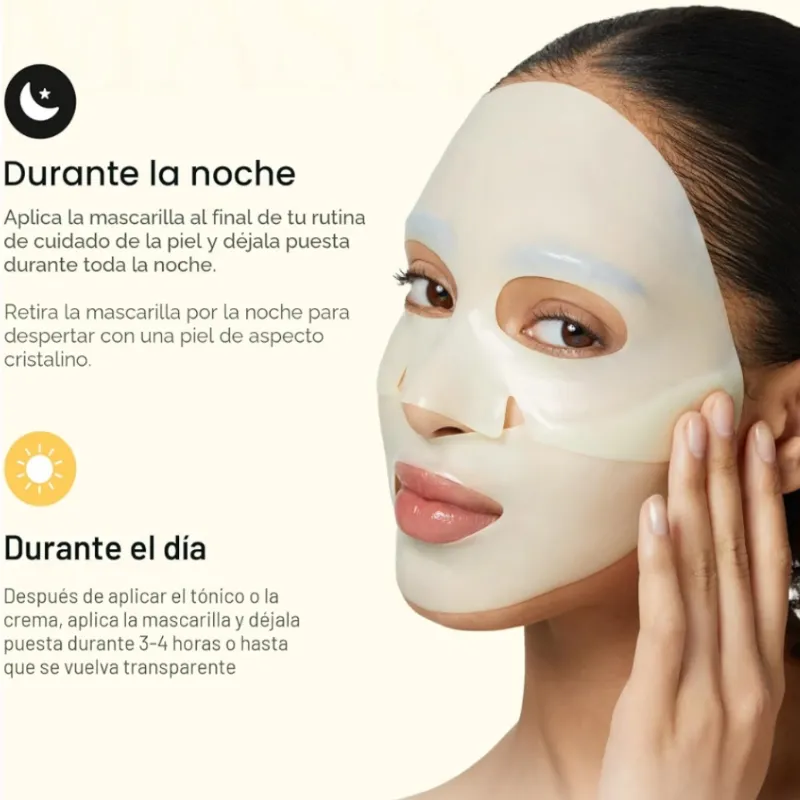 Medicube Máscara facial nocturna para piel brillante de cristal, elasticidad, hidratación, reafirmante y mejora el resplandor