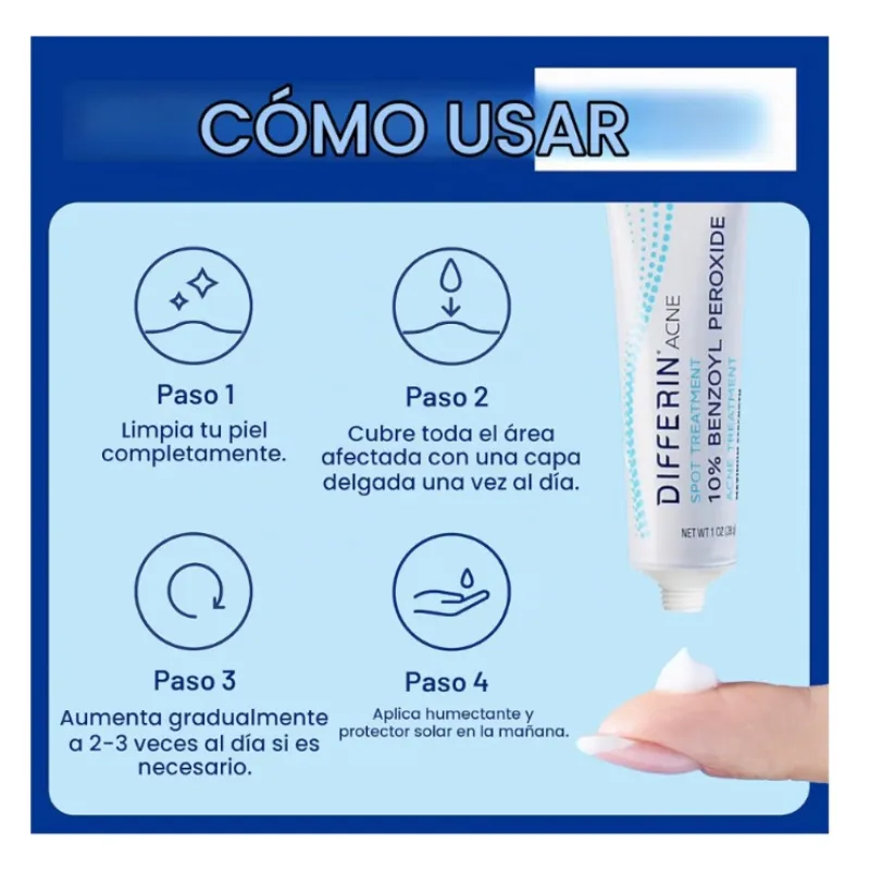Peroxido de benzoyl al 10% Differin