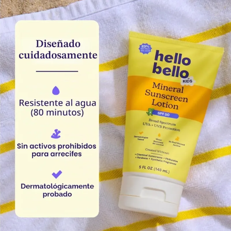 Protector solar en crema Spf 50 Hello Bello 5 oz