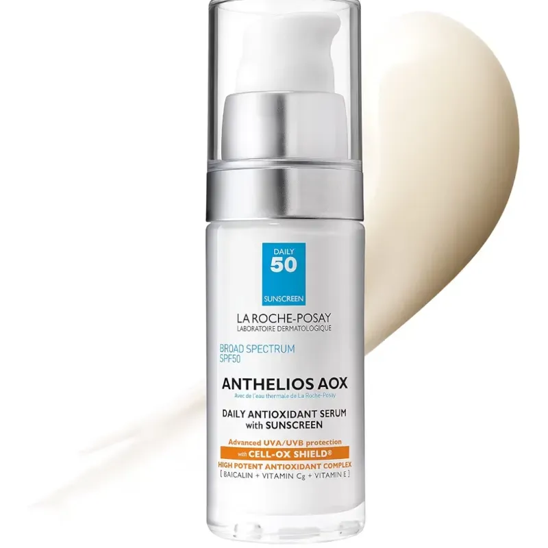  Protector solar facial SPF 50 Suero facial antioxidante diario con protector solar, 1oz La Roche-Posay Anthelios AOX