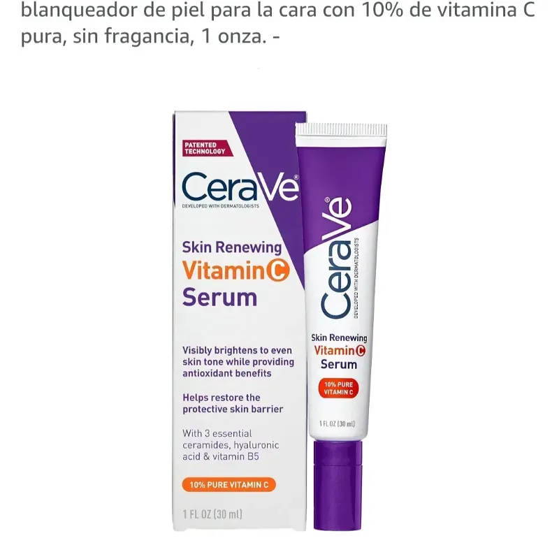 Sérum de Vitamina C al 10% CeraVe con ácido hialurónico 