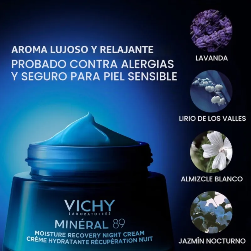 VICHY Minéral 89 Crema de noche de recuperación de humedad