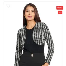Blazer negro y blanco a cuadros 