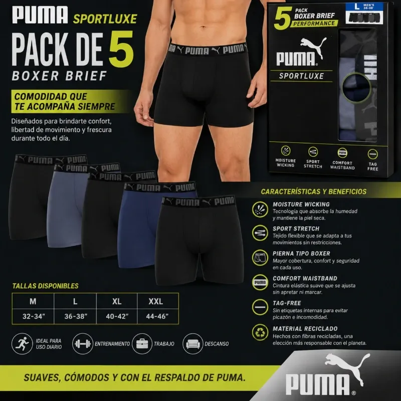 Calzoncillos Pumas Pack de 5