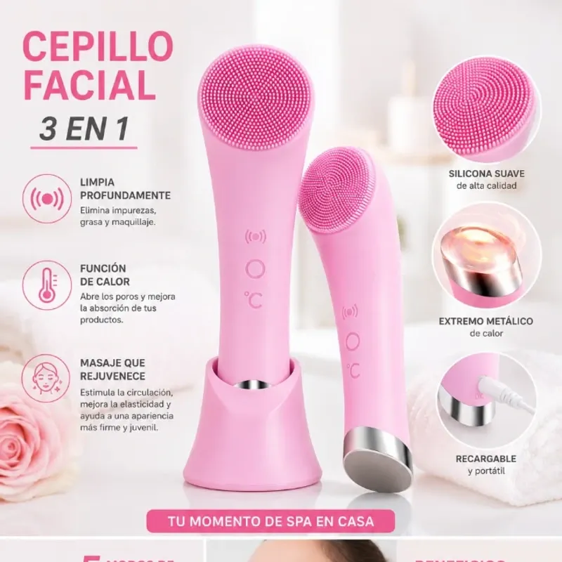 Cepillo Facial ( Limpieza,calor y masaje)3 en 1