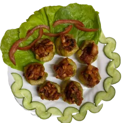 Tostones rellenos de enchilado de Pulpo