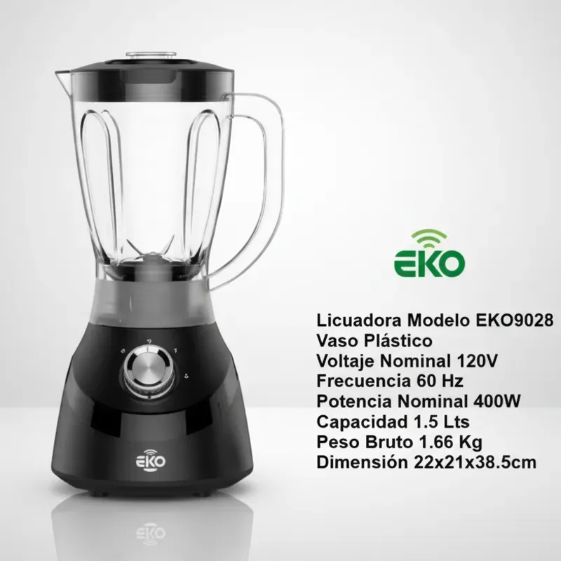 Licuadora Eko 1.5L (Vaso Plástico)