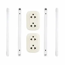 2 TUBO LED CON LÁMPARA 20W + 2 TOMA CORRIENTE DOBLE