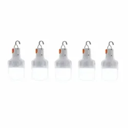 5 Foco Led Recargable Por USB 20 W