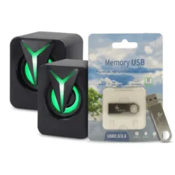Bocina Para PC RGB FT-25-1 Con Memoria Flash 2.0 64GB