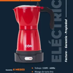 Cafetera eléctrica de 6 tazas 300 ML color rojo