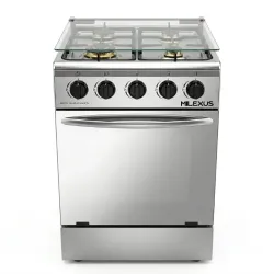 Cocina Con Horno De Gas Con 4 Quemadores y 20" Plateada