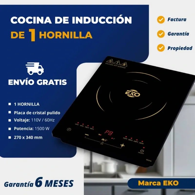 Cocina de inducción de 1 hornilla de 1500W