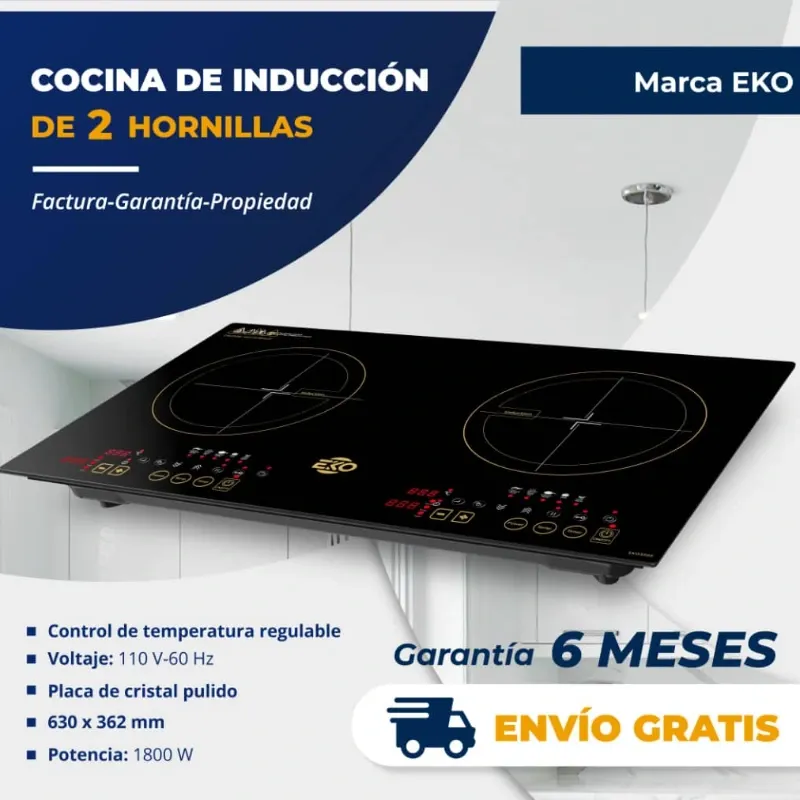 Cocina de inducción de 2 hornillas de 1800W