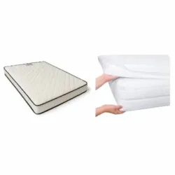Colchón Queen La Linda Blanco + Cubre Colchón Rizo Impermeable 150 X 200