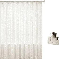 Cortina De Ducha De PVC + Barra Ajustable Para Cortina De Baño + Organizador De Articulos De Tocador