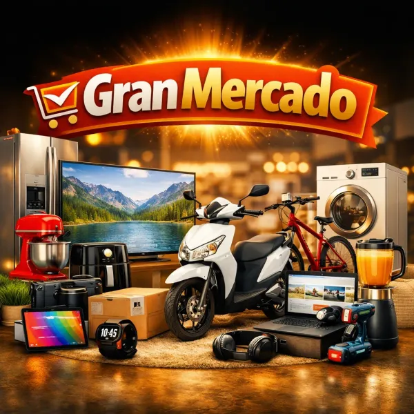 GranMercado: Todo lo que necesitas en un solo lugar  
En GranMercado reunimos lo mejor en electrodomésticos, tecnología, artículos del hogar, transporte y mucho más. Nuestro compromiso es ofrecerte variedad, calidad y confianza en cada compra.

✔️ Catálogo amplio y actualizado  
✔️ Productos con garantía comprobada  
✔️ Atención personalizada y envíos seguros  

Desde una licuadora hasta una moto, desde audífonos hasta refrigeradores: en GranMercado encuentras soluciones reales para tu día a día.  

Compra con tranquilidad. Compra con respaldo. Compra en GranMercado.
