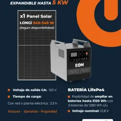 Estación de Carga  1KW  1280 Wh  1000 W  expandible hasta 5 KW