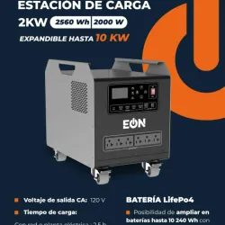 Estación De Carga 2KW 2560 Wh 2000 W expandible hasta 10 KW