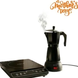 Estufa De Inducción Simple Milexus + Cafetera Negra