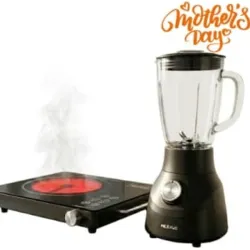 Estufa Infrarroja 1500W Royal + Licuadora Vaso Vidrio 400w Milexus