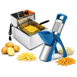 Freidora De Aceite 6L + Cortador Manual Vertical De Verduras