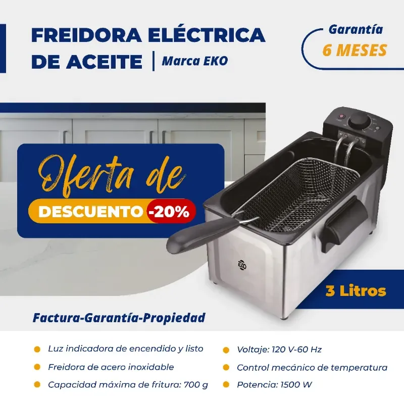 Freidora de aceite de 3L