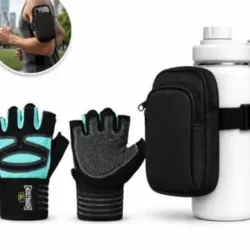 Guantes De Entrenamiento Con Muñequeras + Estuche Multiuso Con Correa