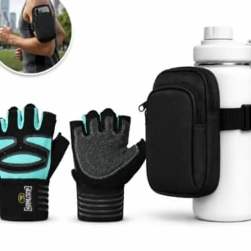 Guantes De Entrenamiento Con Muñequeras + Estuche Multiuso Con Correa
