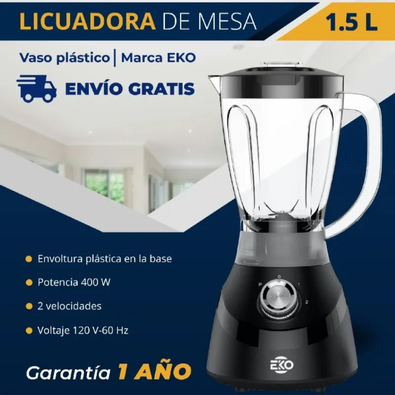 Licuadora 1.5 L Vaso plástico