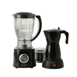 Licuadora Con Miniprocesador Vaso Plástico ROYAL + Cafetera Eléctrica Negra