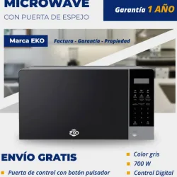 Microondas de 20L color gris de puerta de espejo
