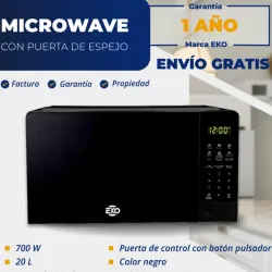 Microondas de 20L color negro de puerta de espejo