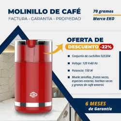 Molinillo para granos de café y especies enteras