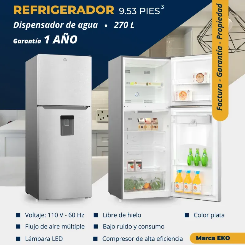 Refrigerador de 9.53 Pies No Frost con dispensador