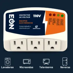 Regulador de voltaje 110 V de 3 tomas 15 Amperes