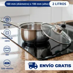 Sartén de Acero inoxidable de 2 Litros