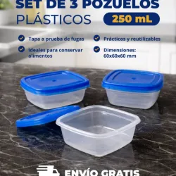 Set De 3 Pozuelos Plásticos 250 mL