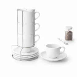 Set De 4 Tazas Con Organizador Vertical