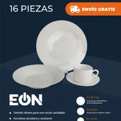 Set De Vajilla De Porcelana de 16 Piezas