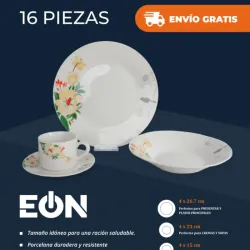 Set De Vajilla De Porcelana de 16 Piezas