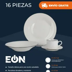 Set De Vajilla De Porcelana de 16 Piezas